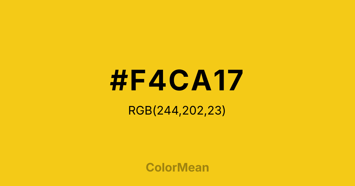 #F4CA17 color swatch