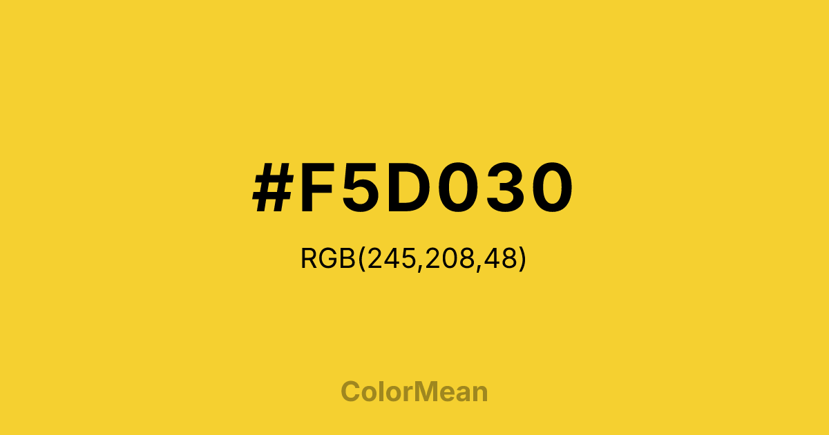 #F5D030 color swatch