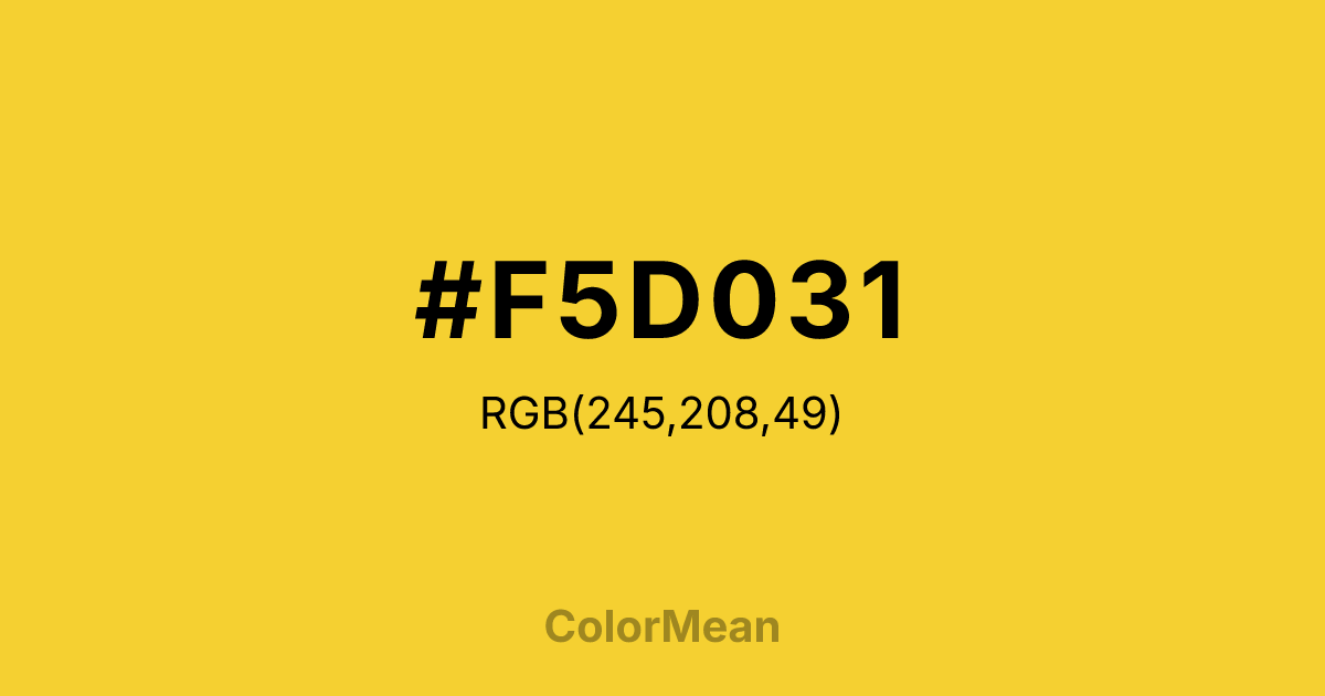 #F5D031 color swatch