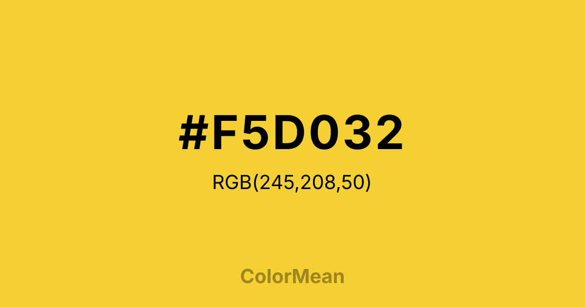 #F5D032 color swatch