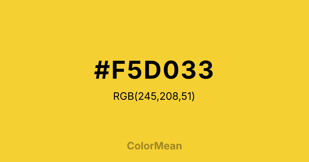 #F5D033 color swatch
