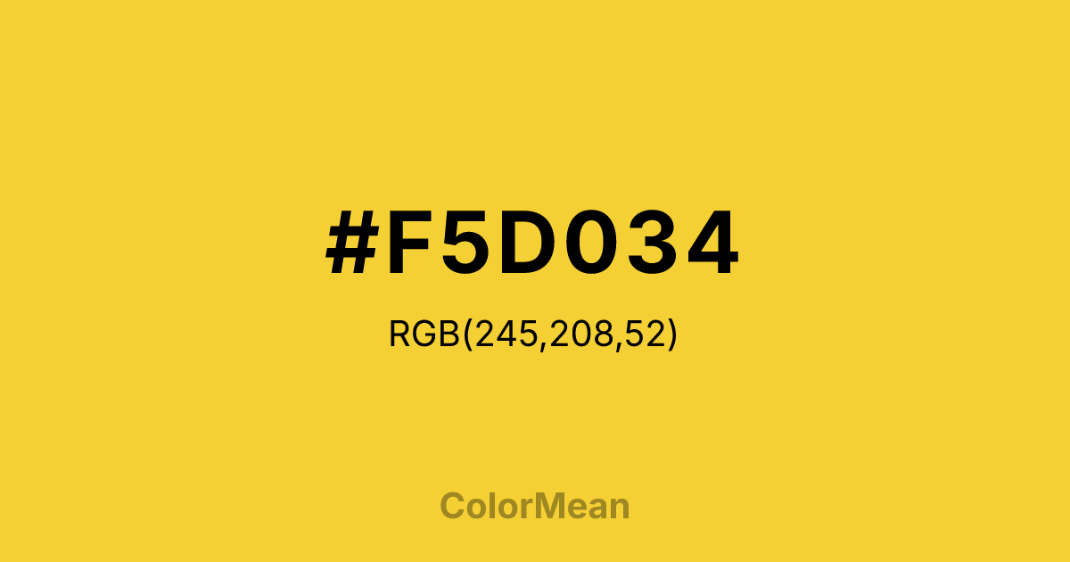 #F5D034 color swatch