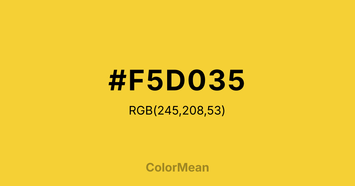 #F5D035 color swatch