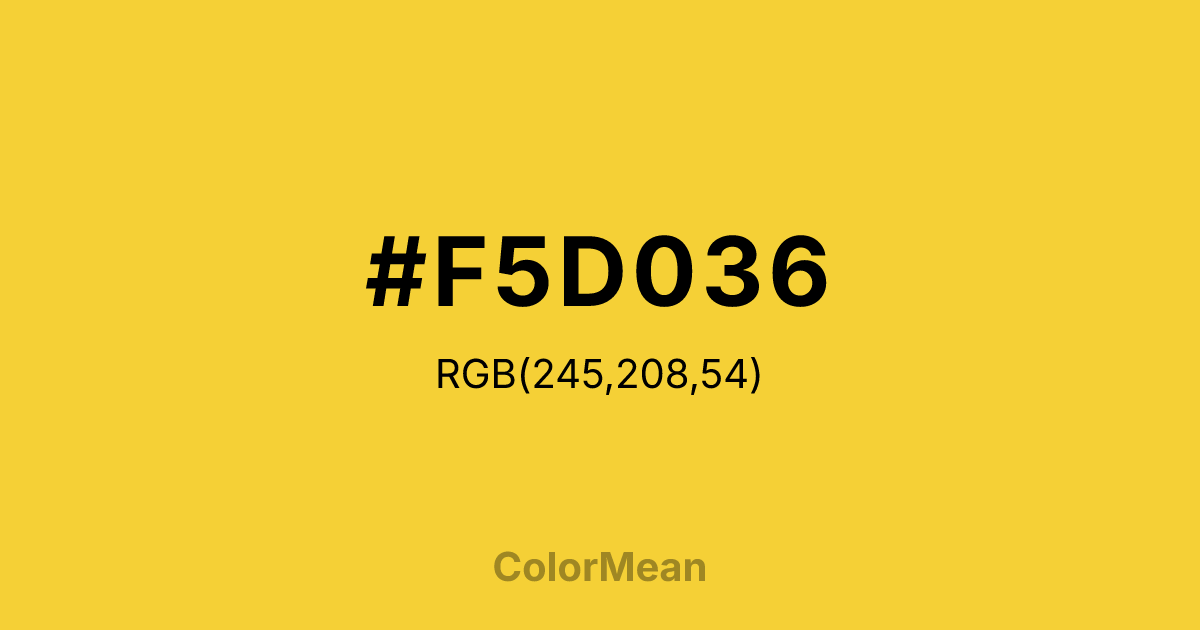 #F5D036 color swatch