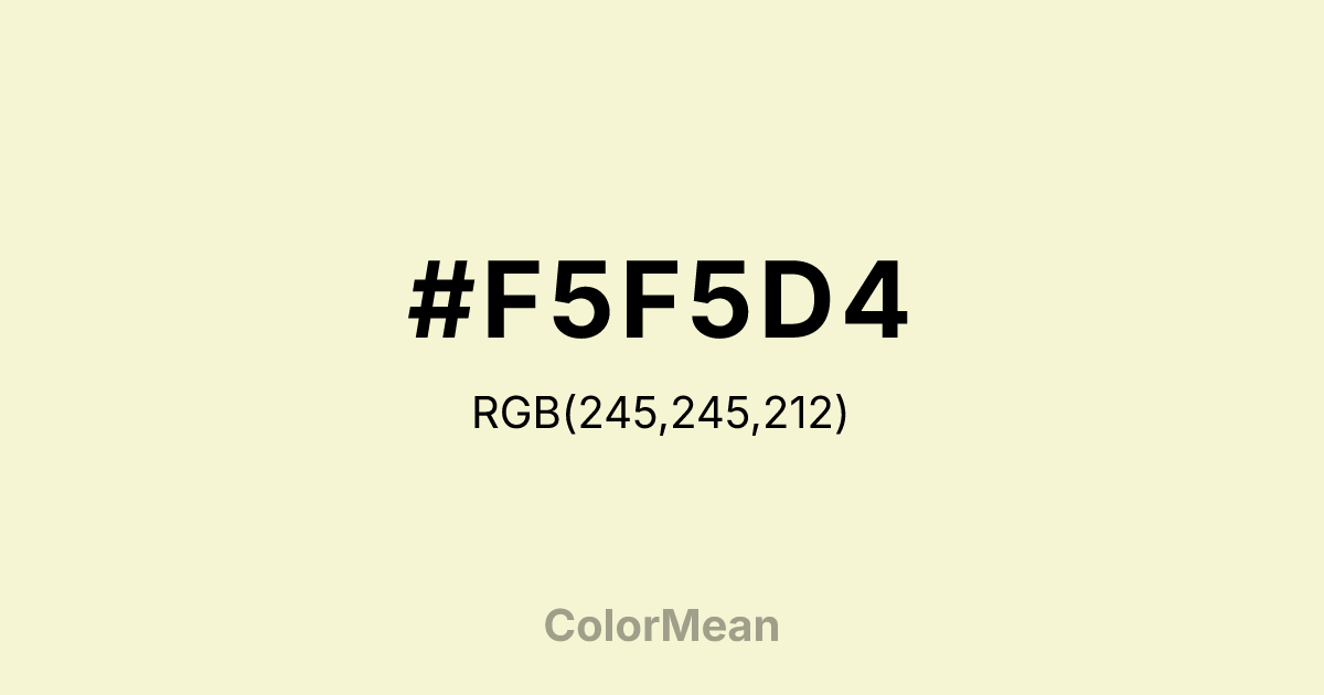 #F5F5D4 color swatch