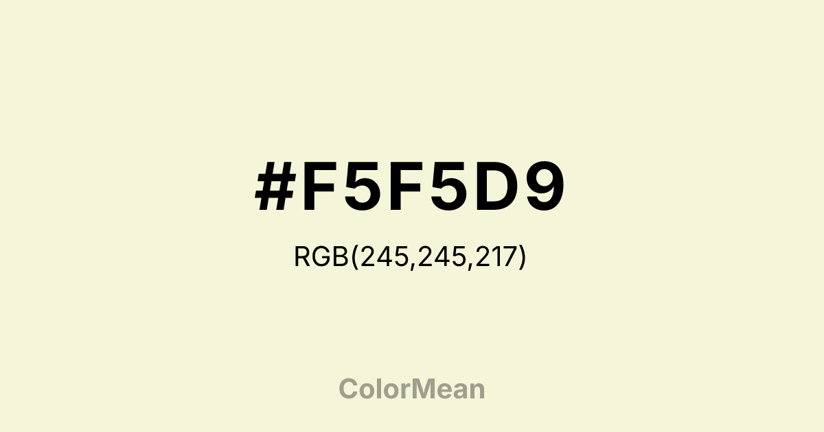 #F5F5D9 color swatch