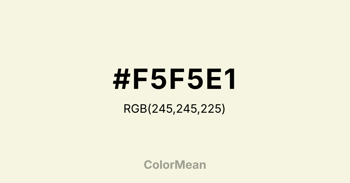 #F5F5E1 color swatch