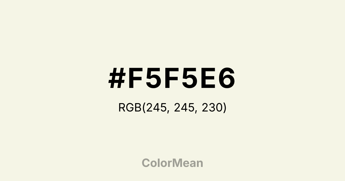 #F5F5E6 color swatch