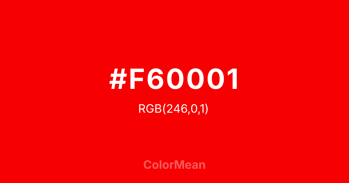 #F60001 color swatch