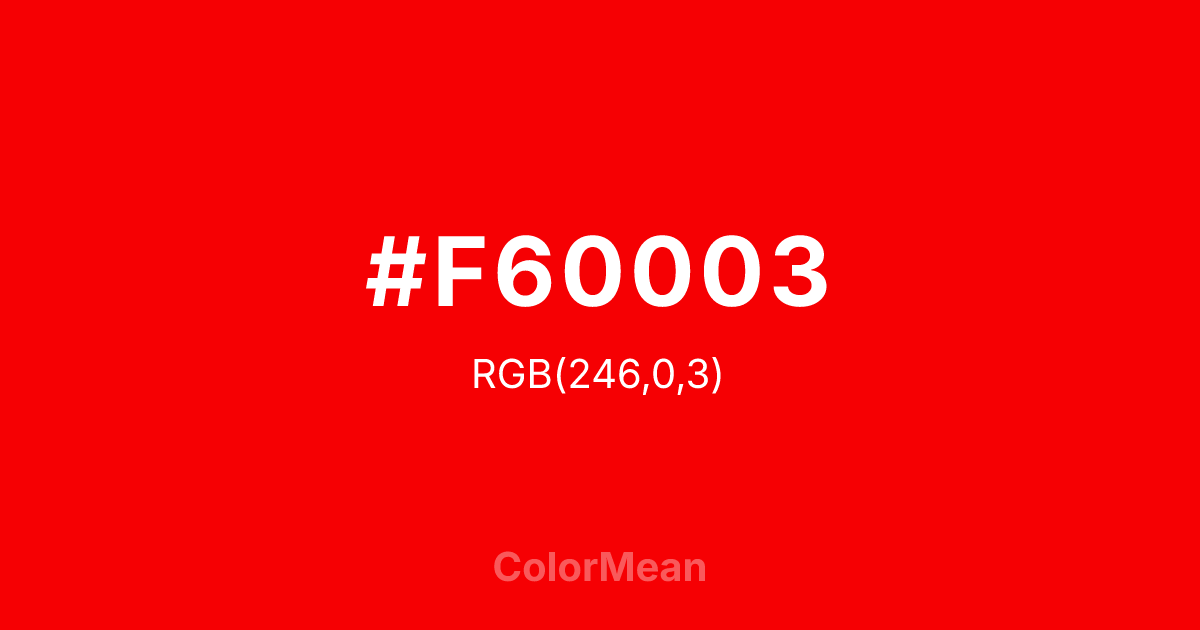 #F60003 color swatch