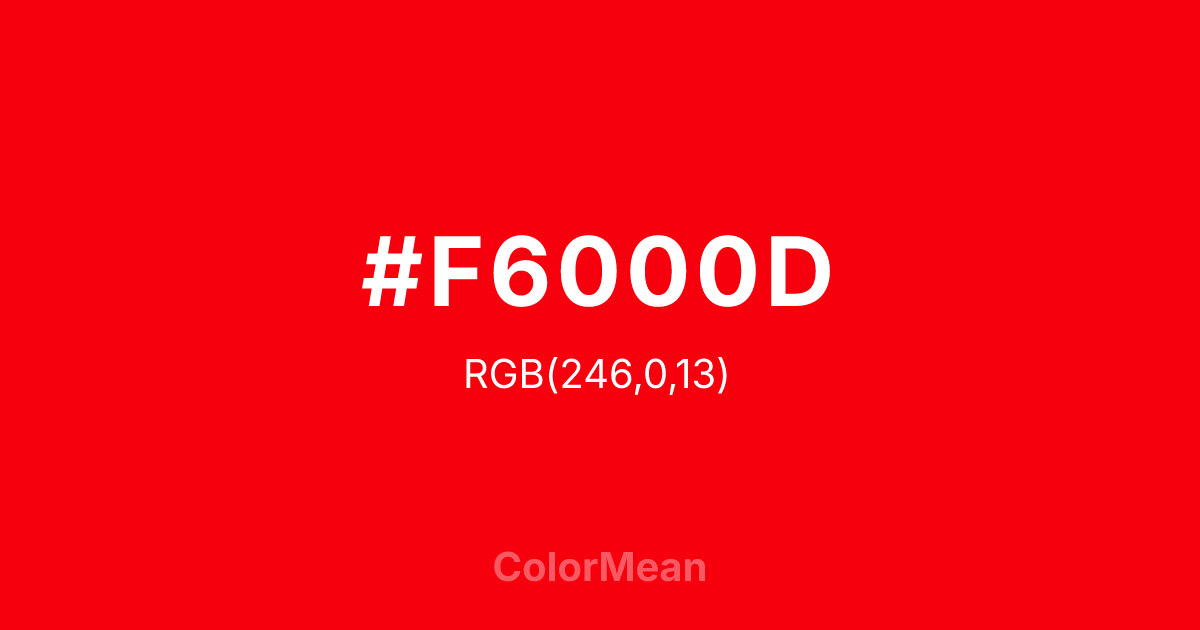 #F6000D color swatch