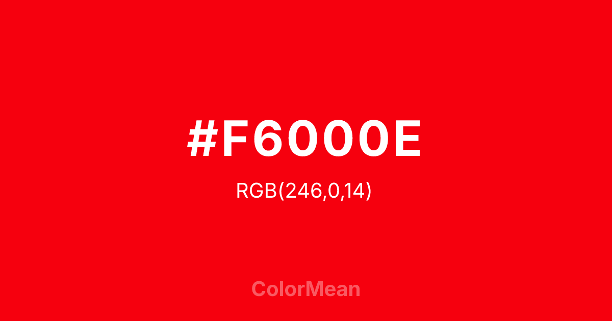 #F6000E color swatch