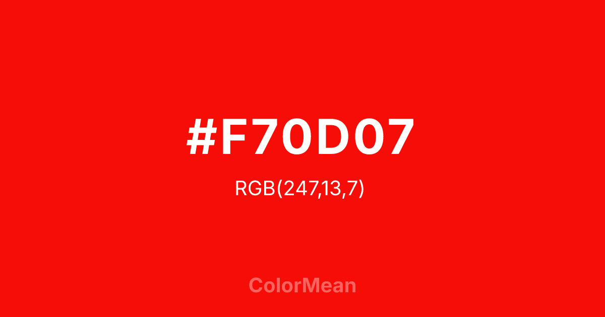 #F70D07 color swatch