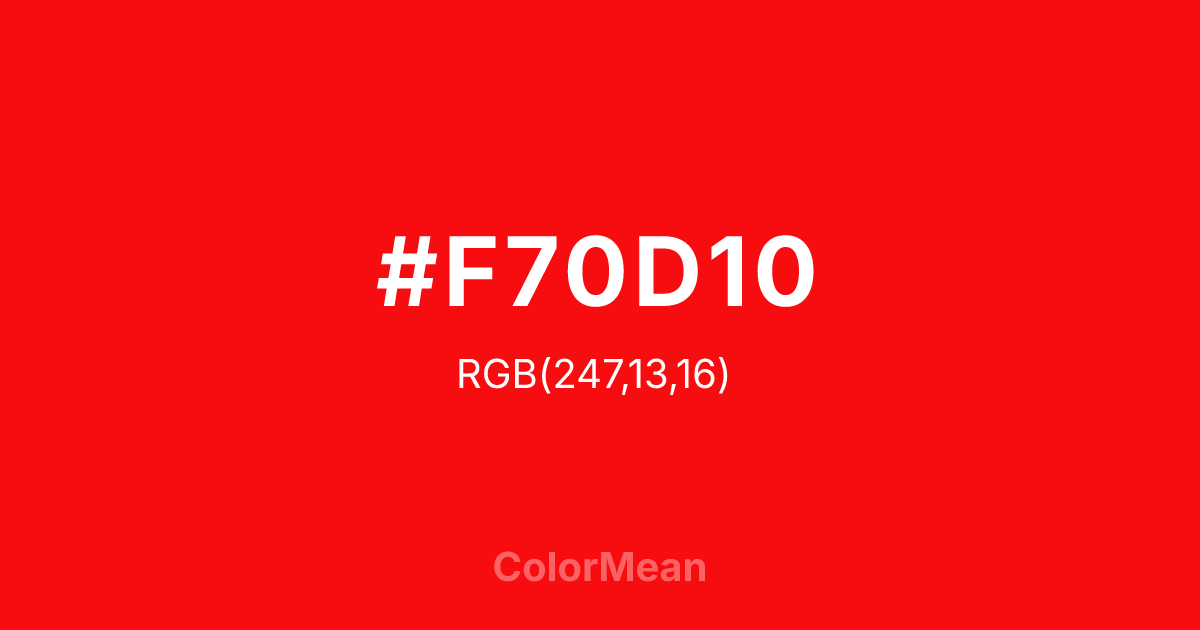 #F70D10 color swatch