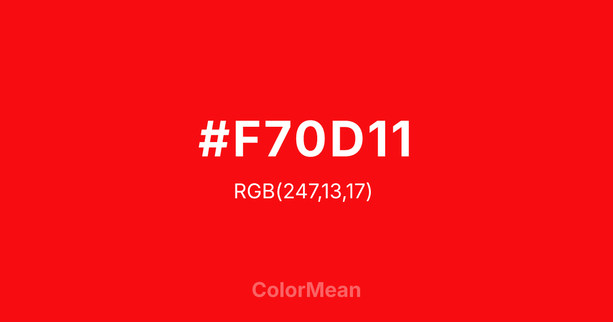 #F70D11 color swatch