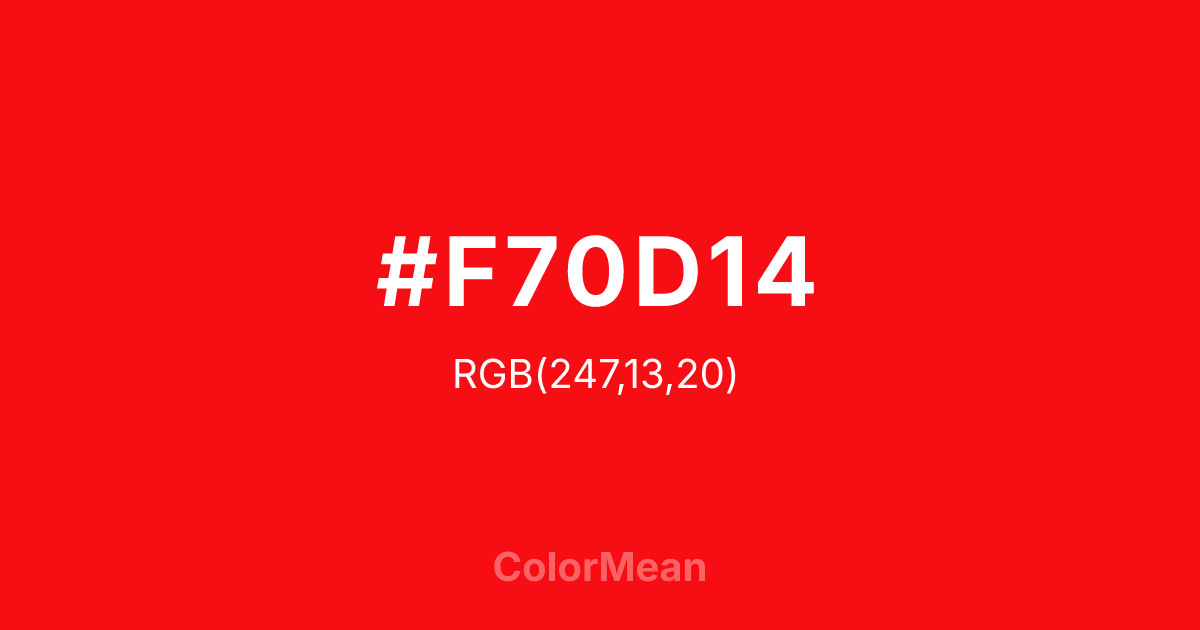 #F70D14 color swatch
