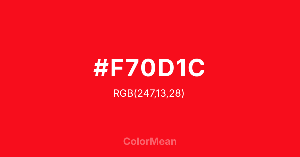 #F70D1C color swatch
