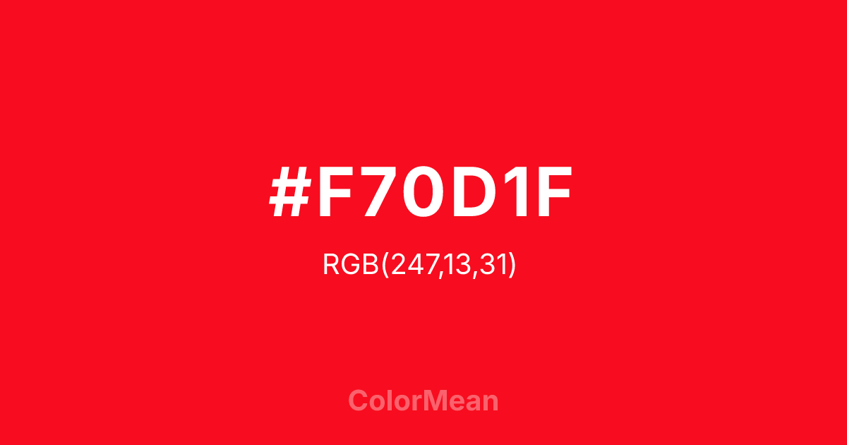 #F70D1F color swatch