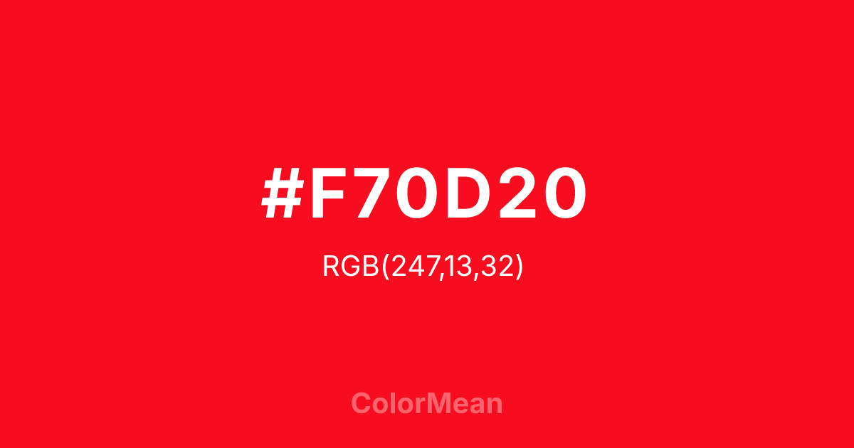 #F70D20 color swatch