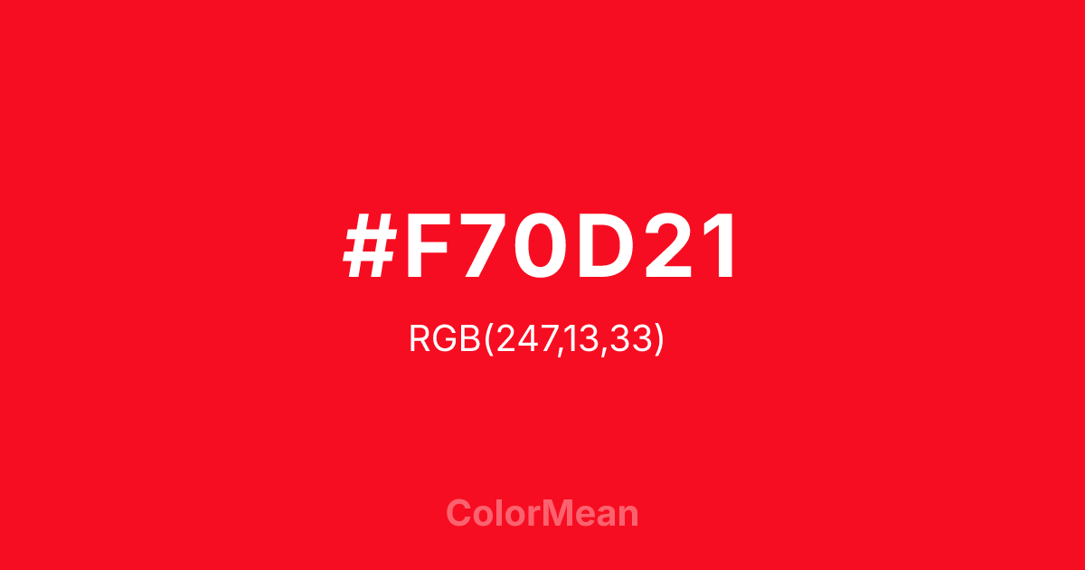 #F70D21 color swatch