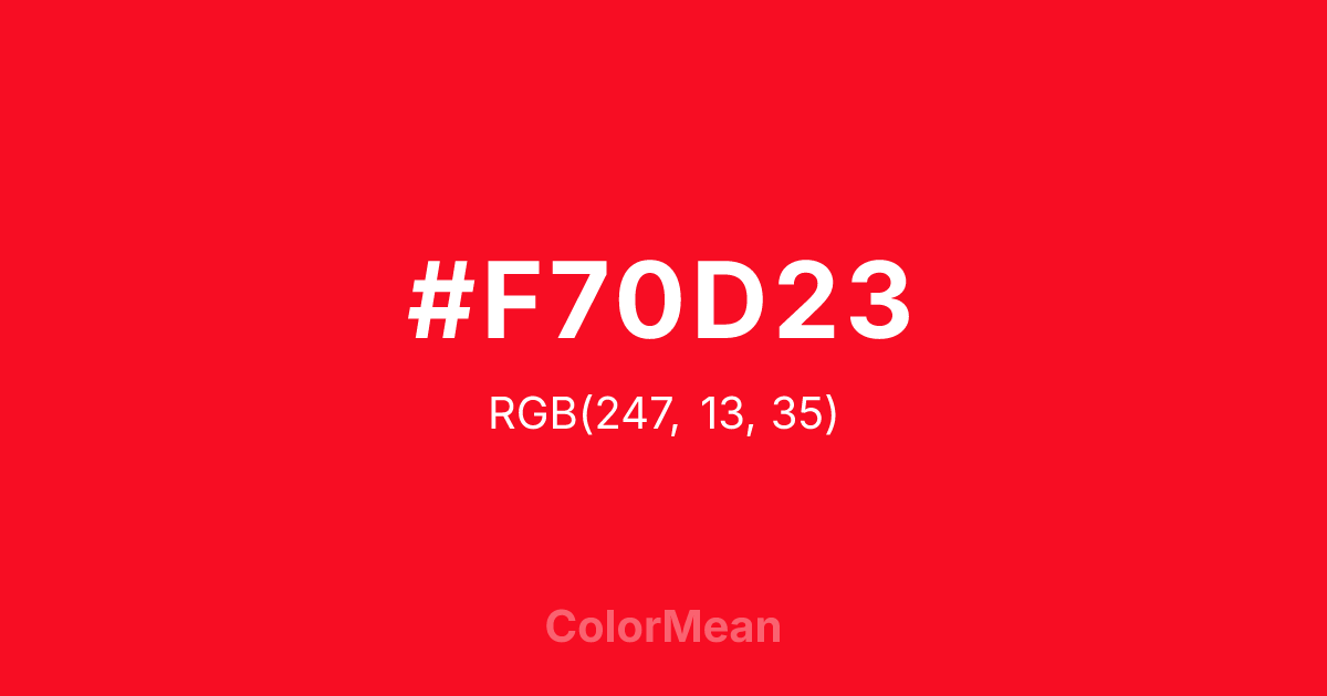 #F70D23 color swatch