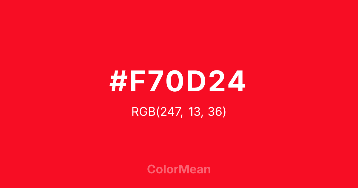 #F70D24 color swatch