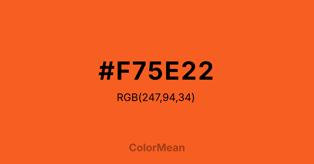 #F75E22 color swatch
