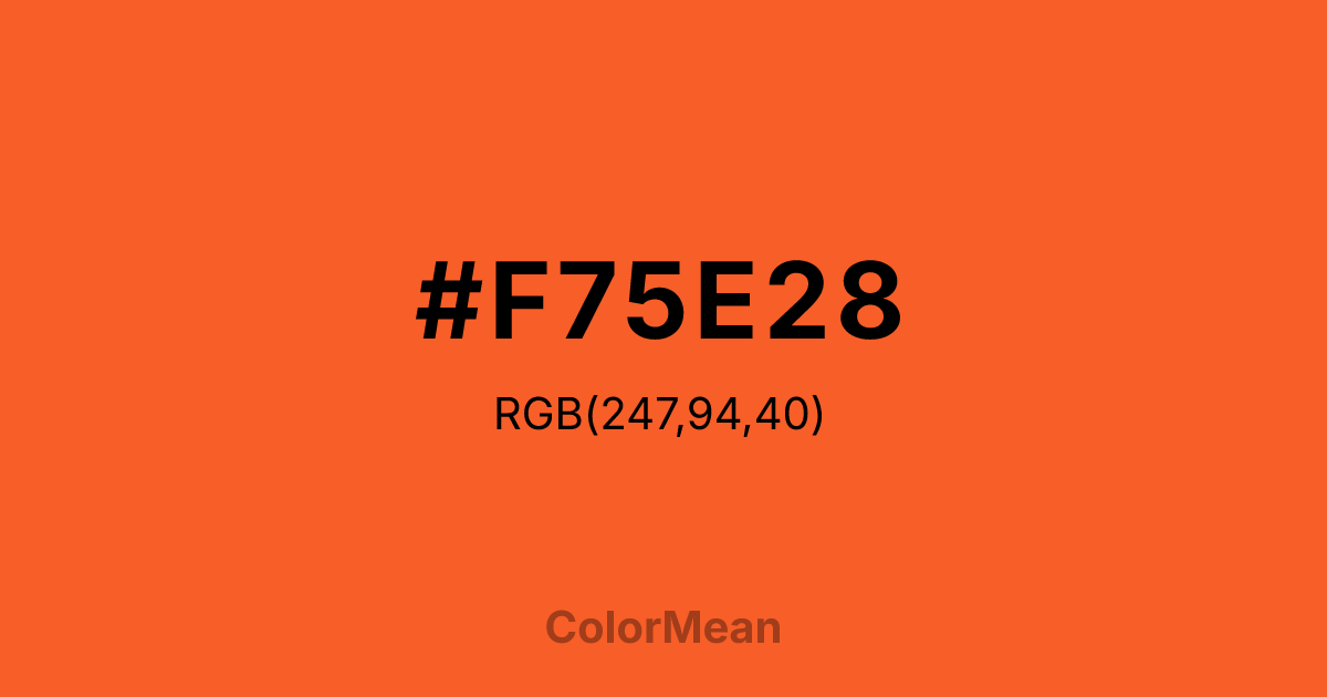 #F75E28 color swatch