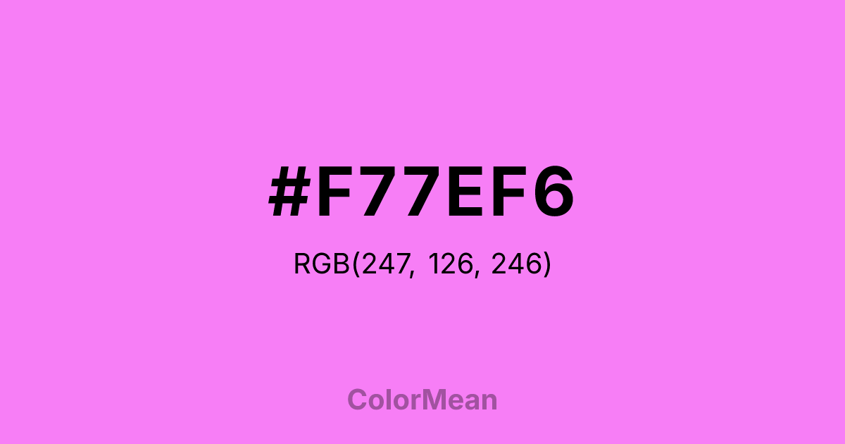 #F77EF6 color swatch