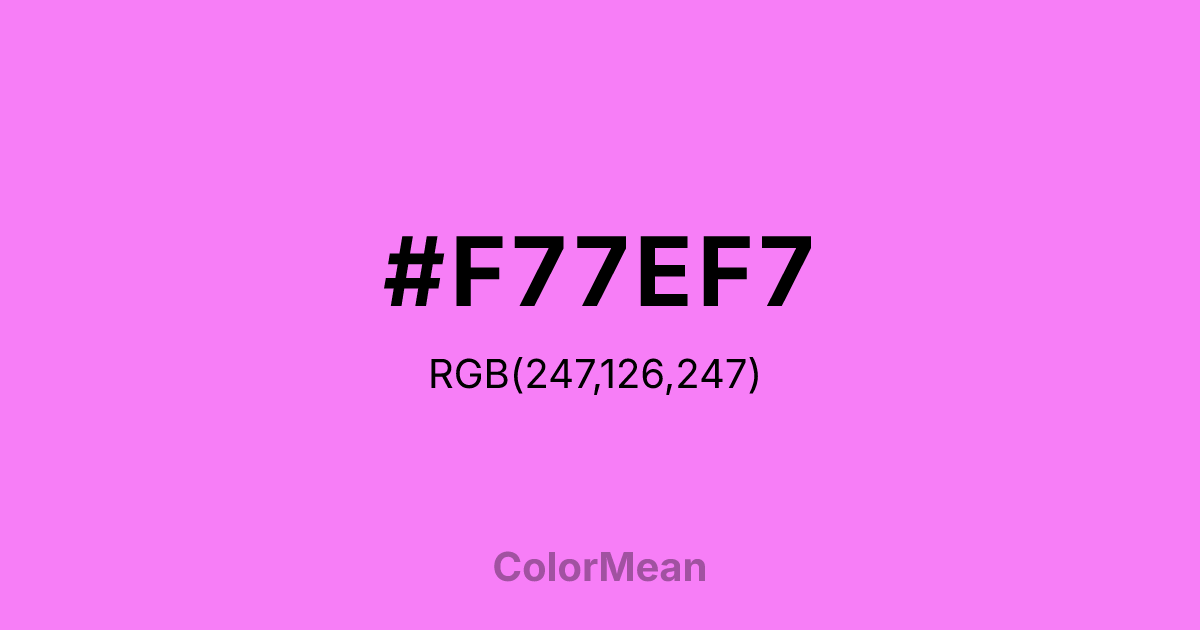 #F77EF7 color swatch