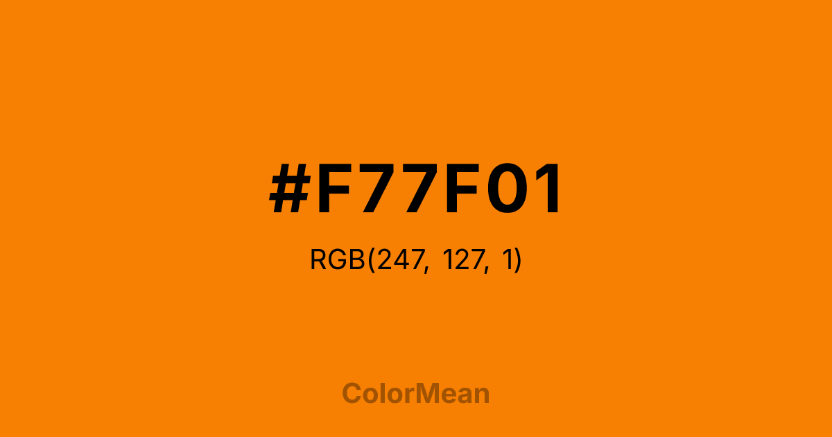#F77F01 color swatch