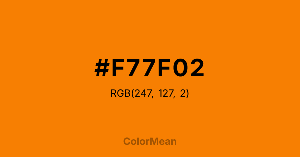 #F77F02 color swatch