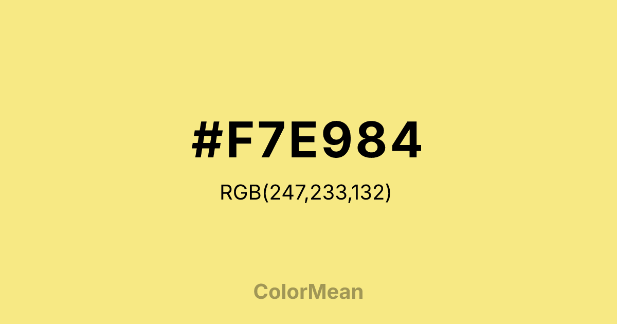 #F7E984 color swatch