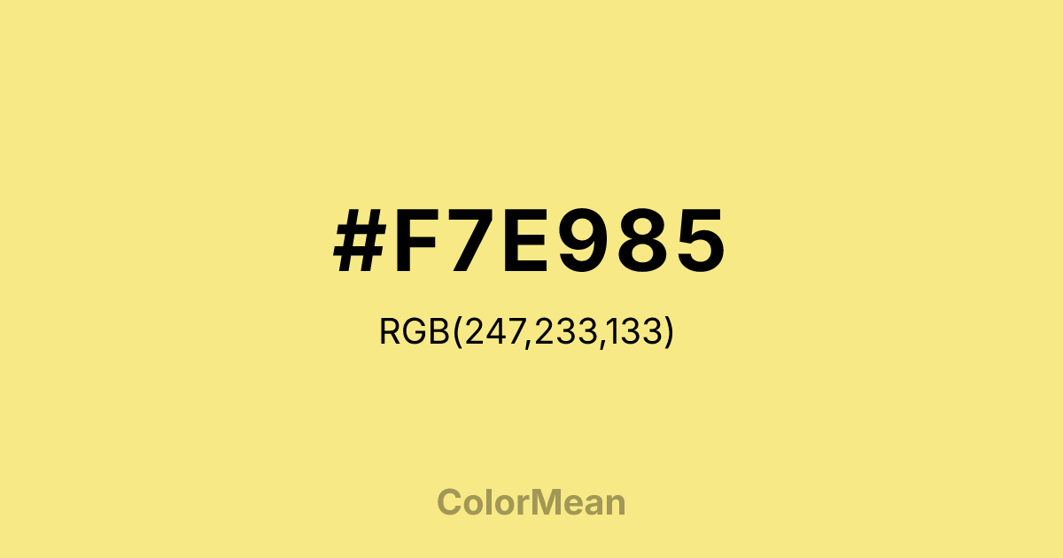 #F7E985 color swatch