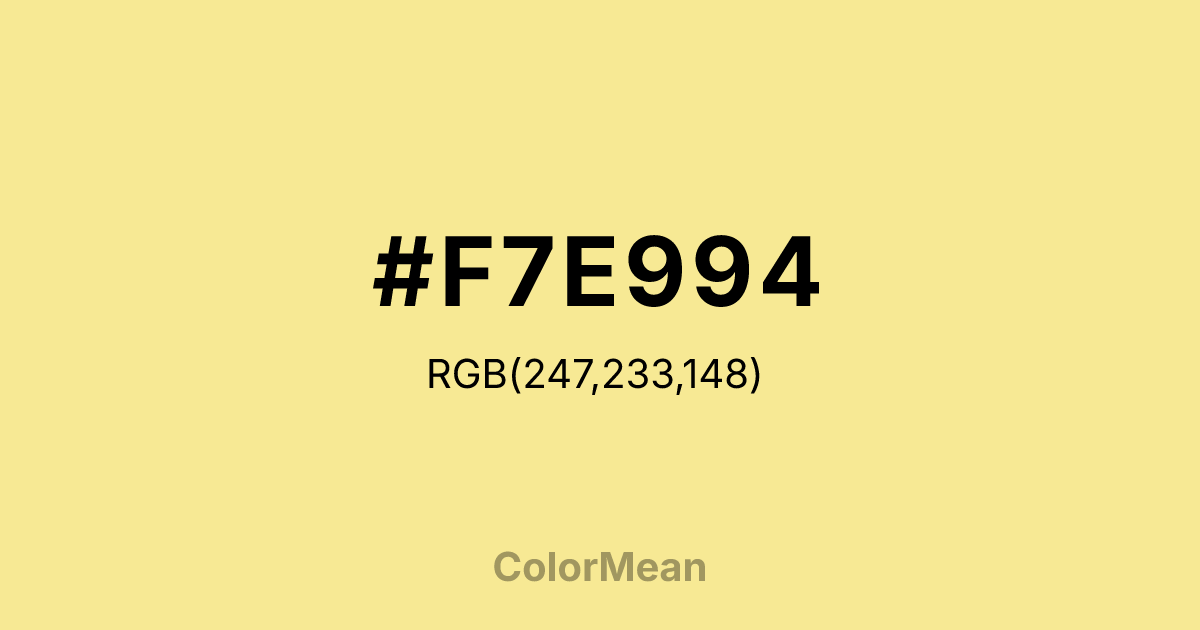 #F7E994 color swatch