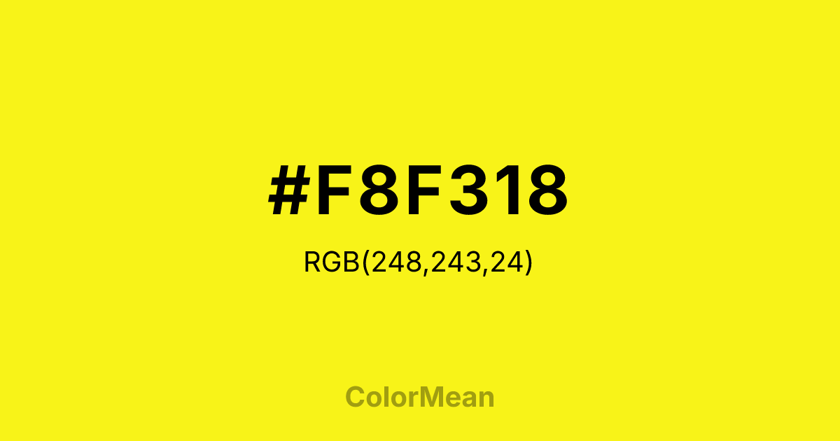 #F8F318 color swatch