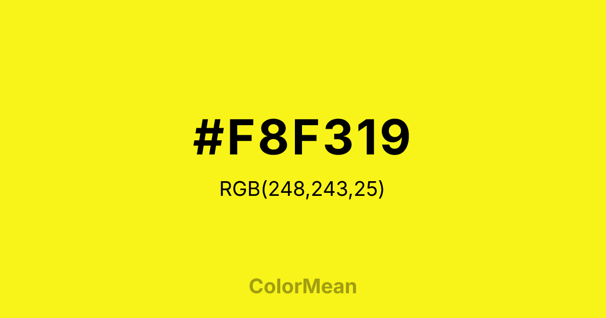 #F8F319 color swatch