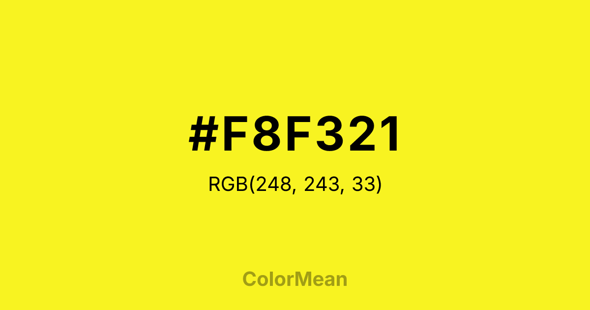 #F8F321 color swatch