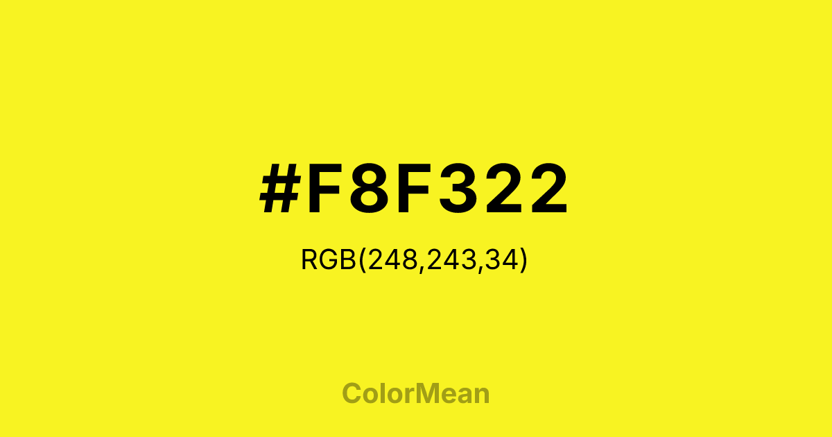#F8F322 color swatch