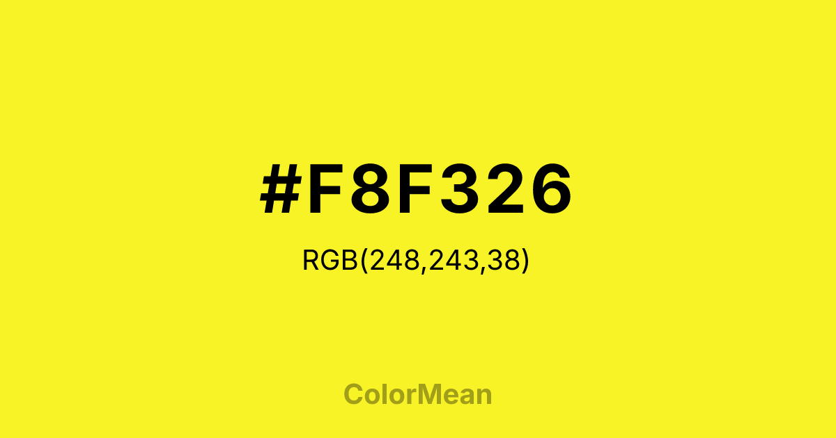#F8F326 color swatch