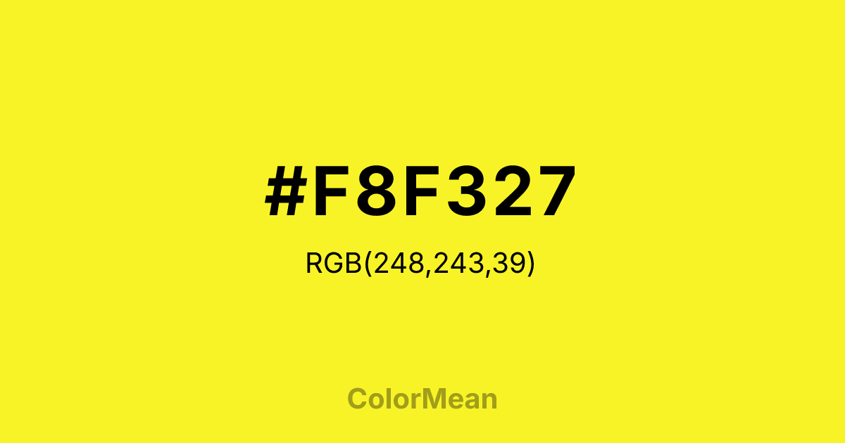 #F8F327 color swatch