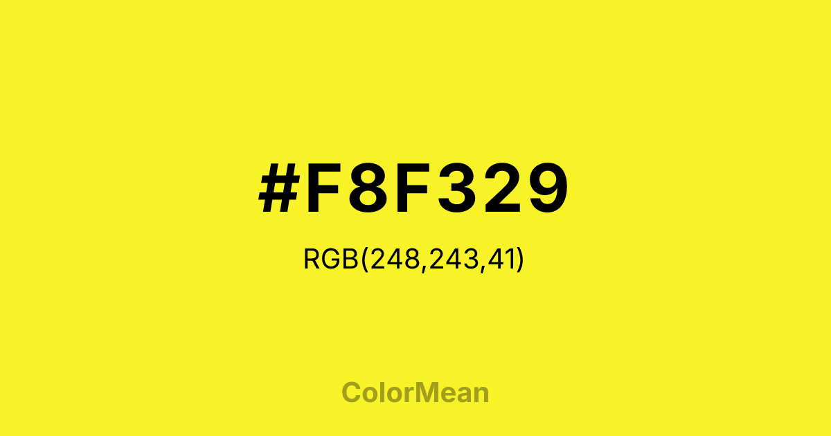#F8F329 color swatch