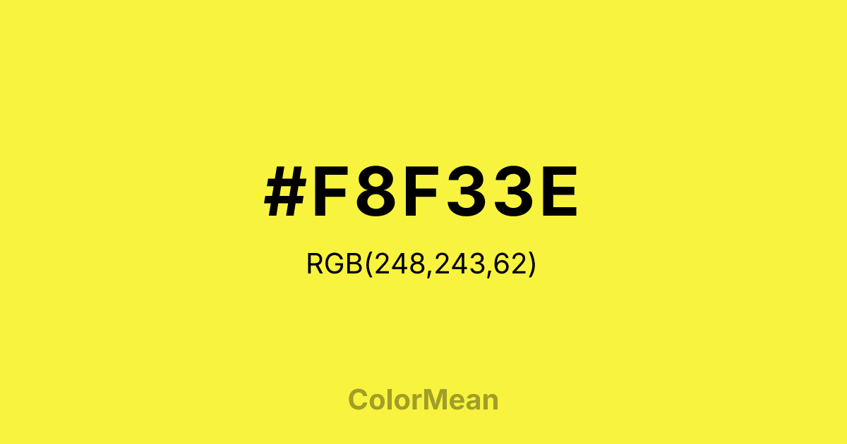 #F8F33E color swatch