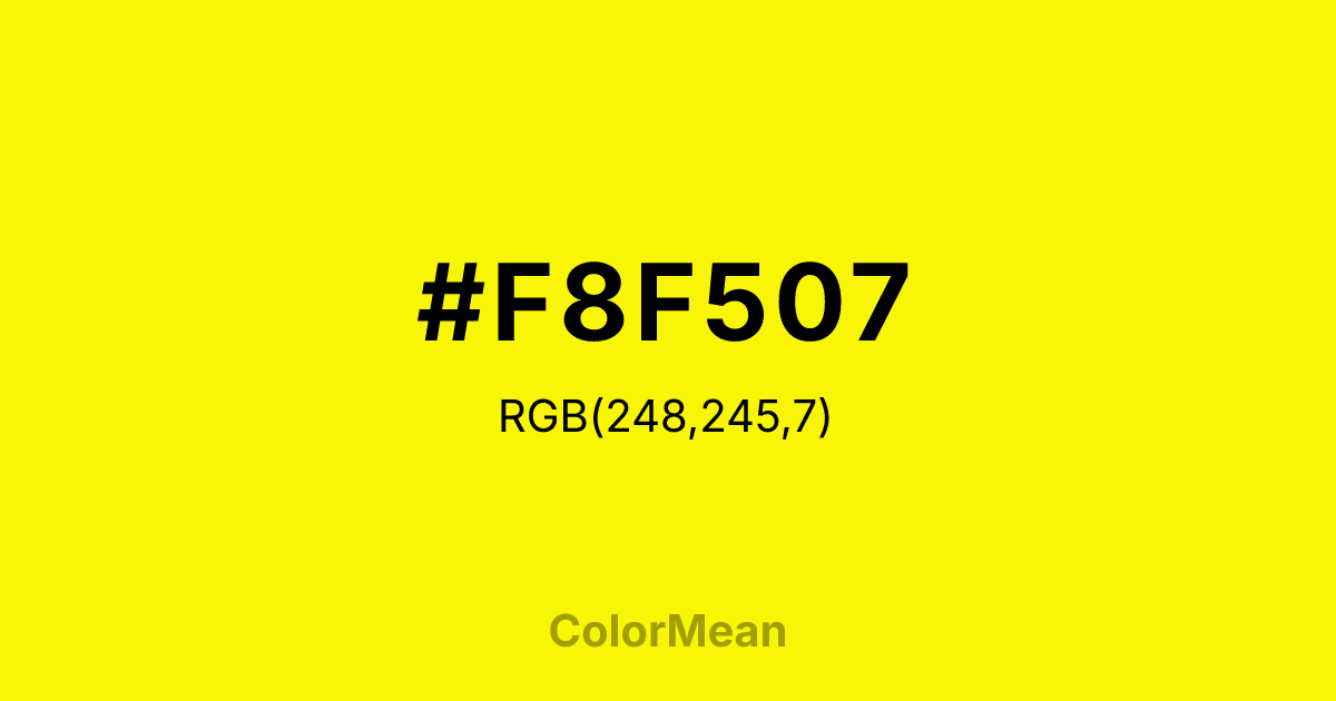 #F8F507 color swatch