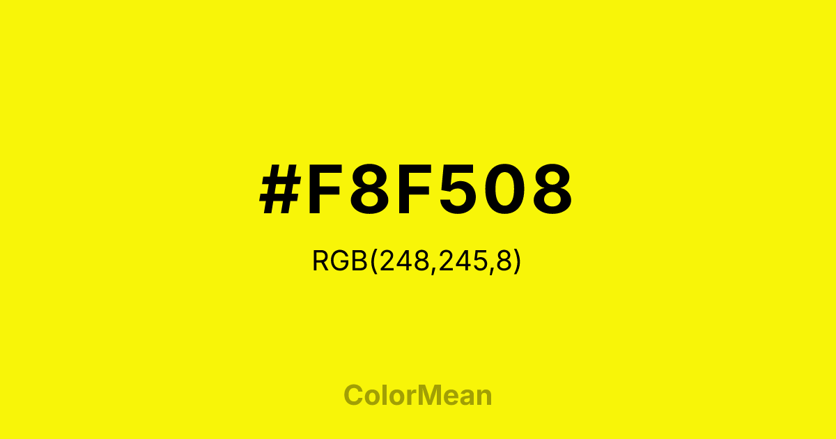 #F8F508 color swatch
