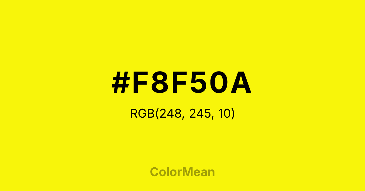 #F8F50A color swatch