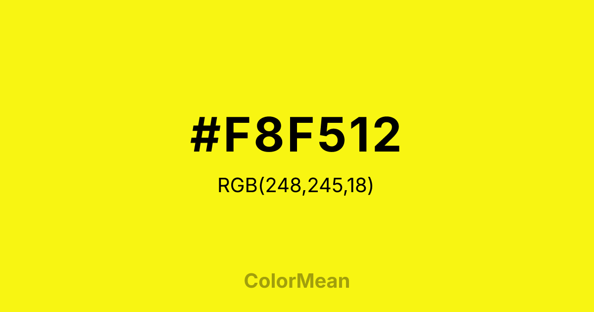#F8F512 color swatch