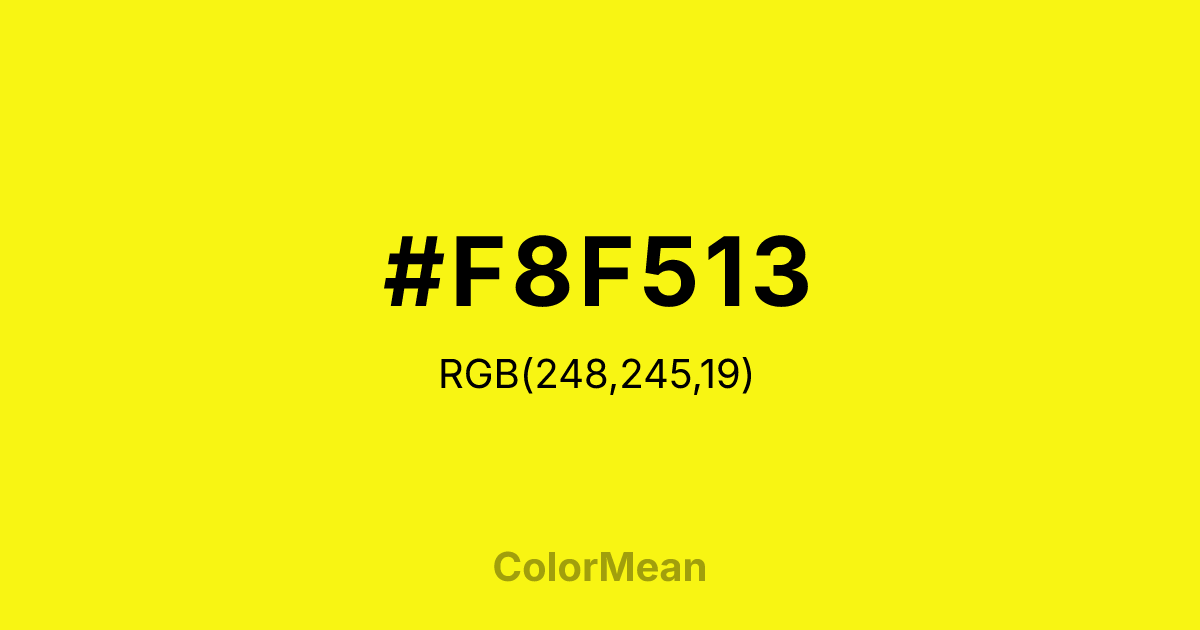 #F8F513 color swatch