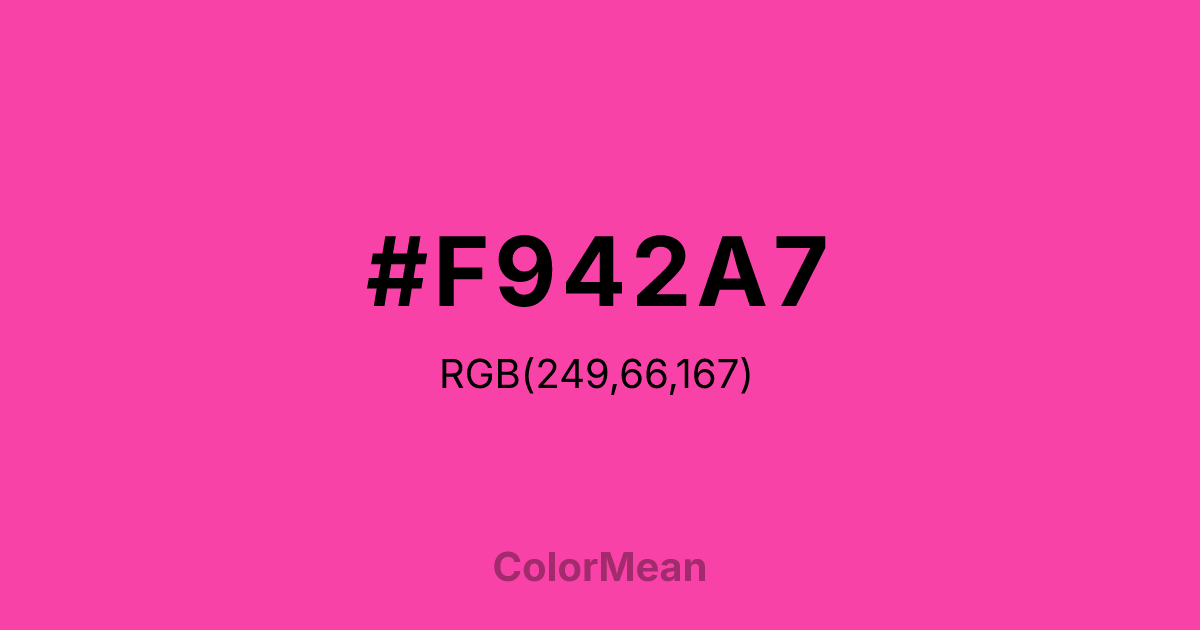 #F942A7 color swatch