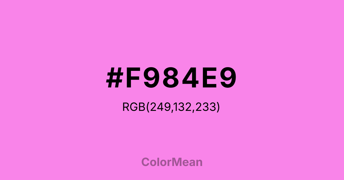 #F984E9 color swatch